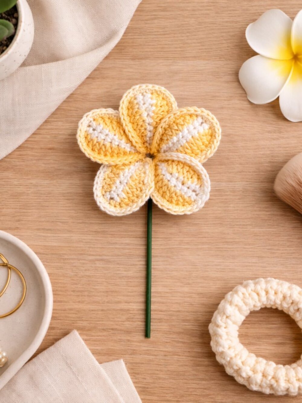 Crochet Flower Hair Picks Set | Handmade Floral Hair Accessories | Hair Decor